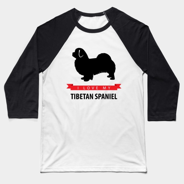 I Love My Tibetan Spaniel Baseball T-Shirt by millersye
